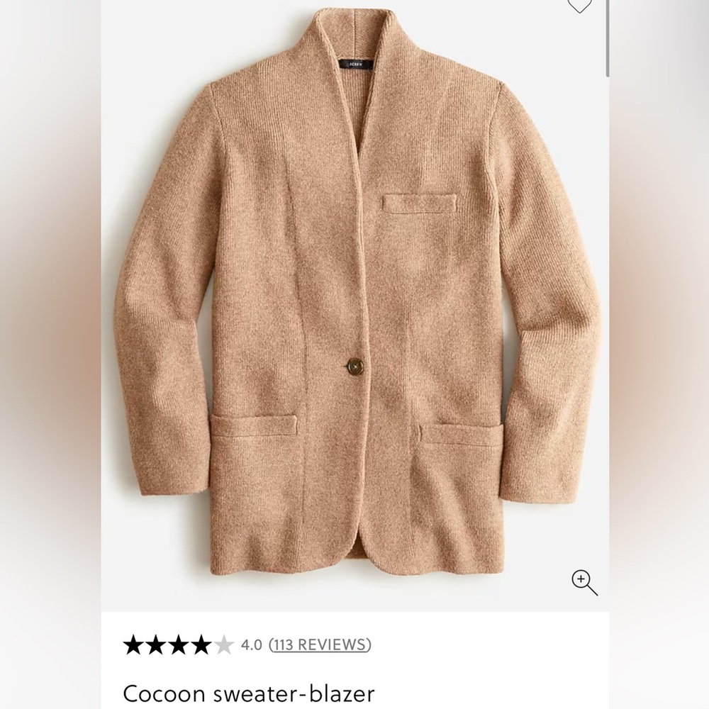 J.Crew XXL Cocoon Sweater-Blazer in Tan